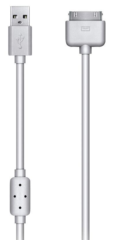 LMS DATA - Cábla USB go 30 Pionnach le Lárnach Iarainn, 1.5m, Bán