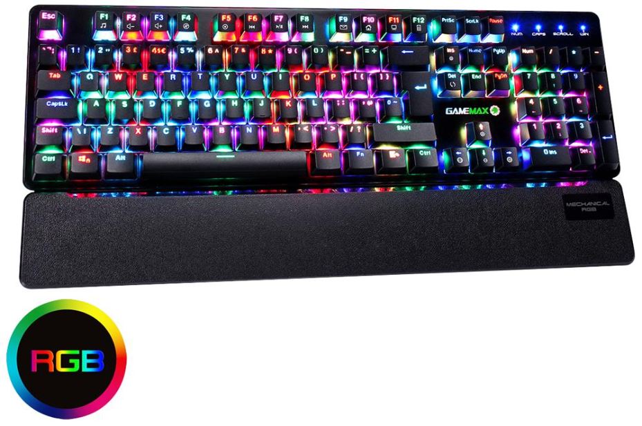 GAMEMAX Strike Tastiera Meccanica da Gaming RGB, Nero