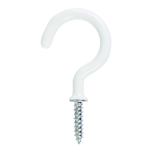 Timco Ronde Haakjes, Wit, 25mm (Verpakking van 6)