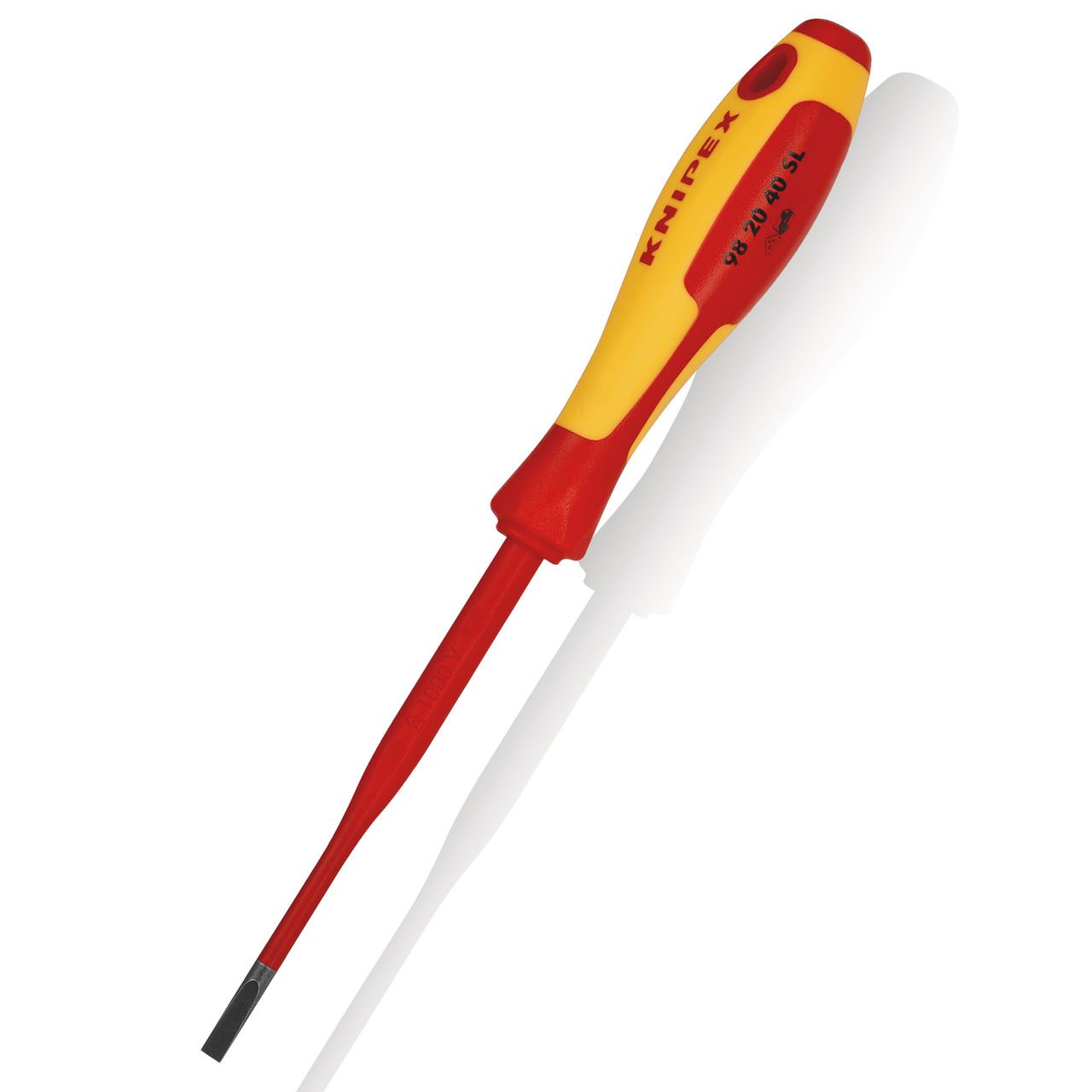 Knipex VDE Slim Slotted Screwdriver 4.0mm x 202mm 1000V