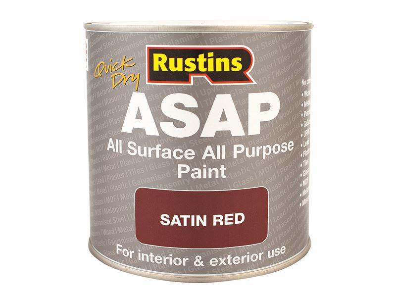 Rustins ASAP Sneldrogende Satinverf - Rood 250ml