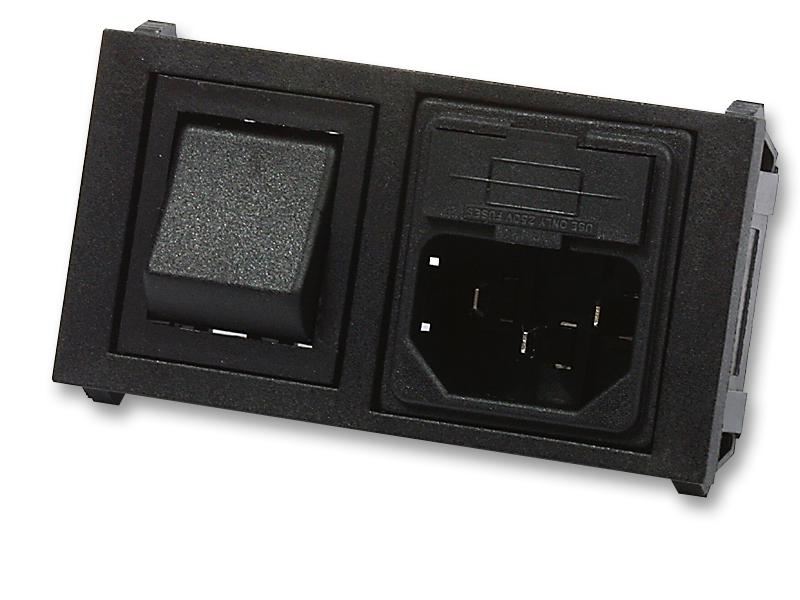BULGIN POLYSNAP IEC C14 Power Entry Module, Switched & Fused, 250VAC