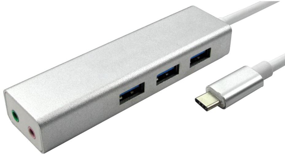 PRO SIGNAL Hub USB-C 3 ports avec carte son 2.1CH