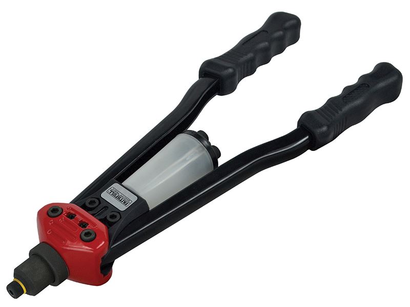 Faithfull Heavy-Duty Long Arm Riveter with Interchangeable Nozzles