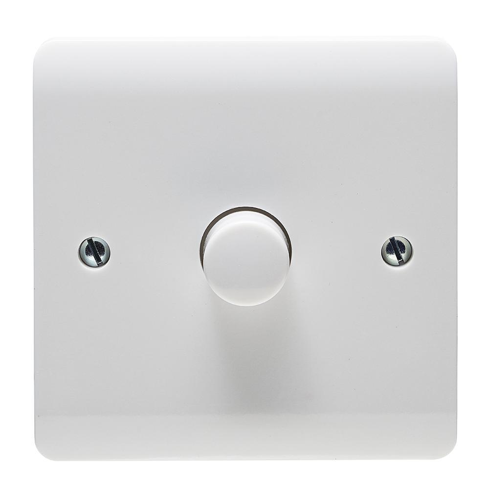 CRABTREE Instinct 1-fach Dimmer-Schalter, 2-Wege, 400W, weiß