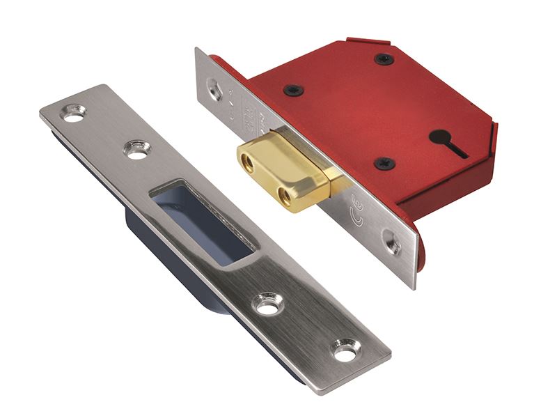 UNION StrongBOLT 2103S 3 Lever Mortice Deadlock, Stainless Steel, 81mm