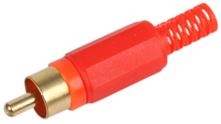 PRO SIGNAL Red Phono Plugs, Gold Plated, Pack of 10