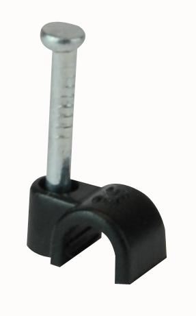 Pro Power Round Cable Clips, Black, 3.5mm, Pack of 100