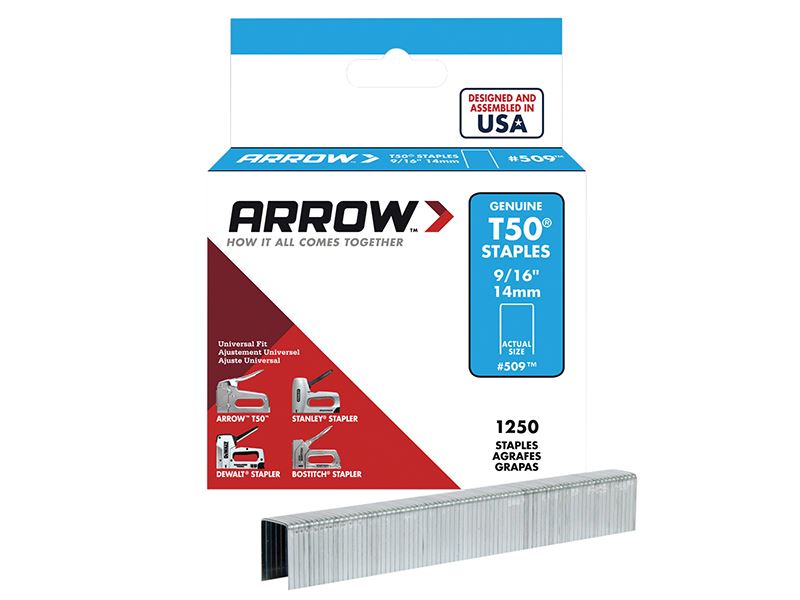 Arrow T50 Nietjes, 14mm (9/16 inch), Doos van 1250 stuks