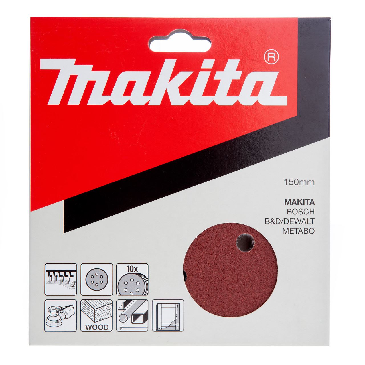 Makita P-37471 Sanding Discs, 40 Grit, 150mm (10 Pack)