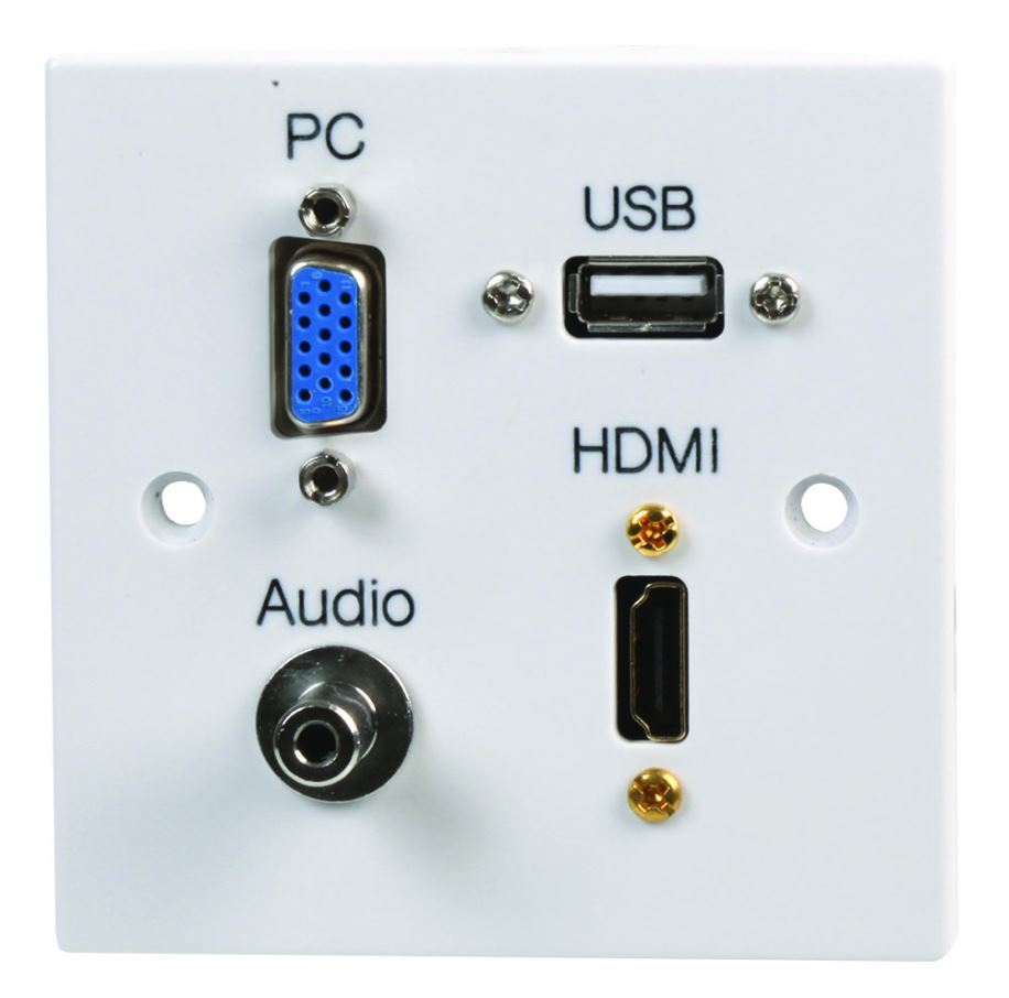PRO SIGNAL 1-갱 멀티미디어 벽플레이트, HDMI, VGA, USB 및 오디오 지원