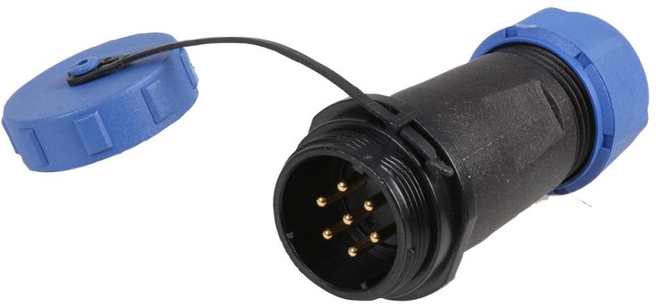 PRO ELEC Plocú Ciorclach 7-Pól Lánúin Snáithe, IP68, 7-12mm