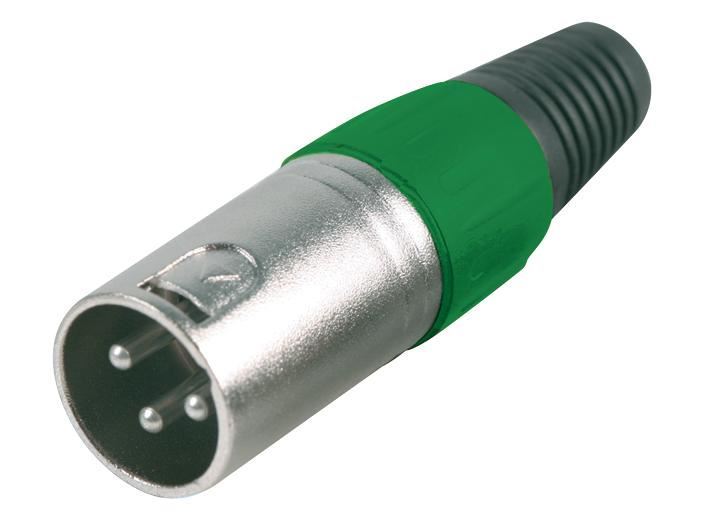 PRO SIGNAL Spinotto XLR a 3 Poli con Rinforzo Verde per Cavi