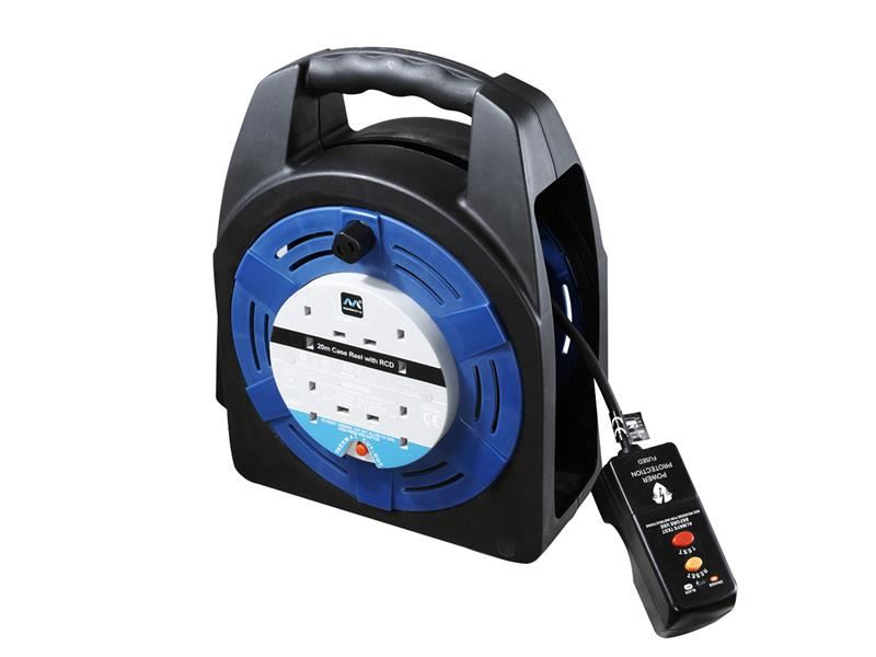 Masterplug 240V 13A 4구 RCD 연장선 릴, 20m
