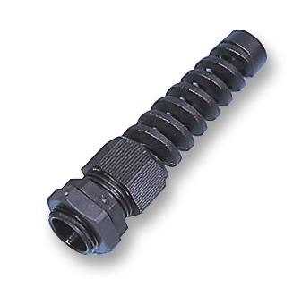 HYLEC IP68 M12 Spiral Top Cable Gland, 6.5mm, Black