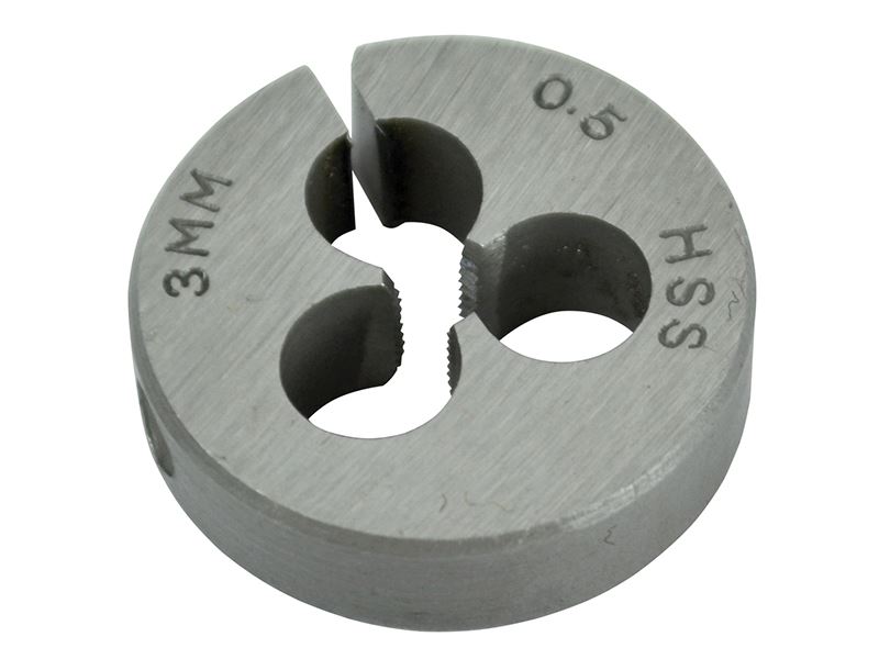 Faithfull HSS Straight Flute Split Die M3 x 0.5mm, 13/16in OD