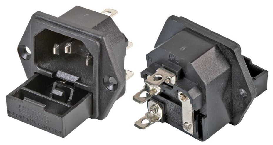 PRO ELEC Enchufe de Panel IEC C13 con Fusible, 10A 250V