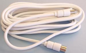 Pro Signal Cavo Antenna TV, Presa Coassiale a Spina, 4m, Bianco