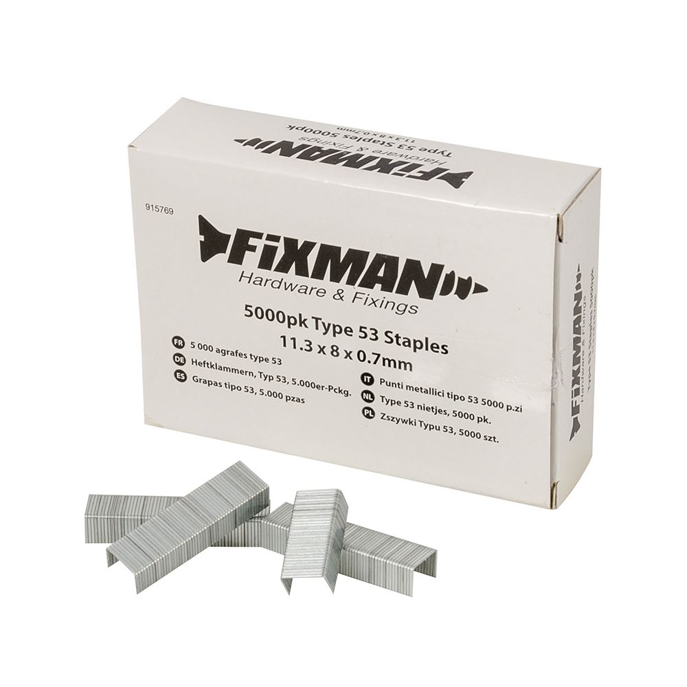 Fixman 53 Nietjes, 5000 stuks, 11,25 x 8 x 0,75mm