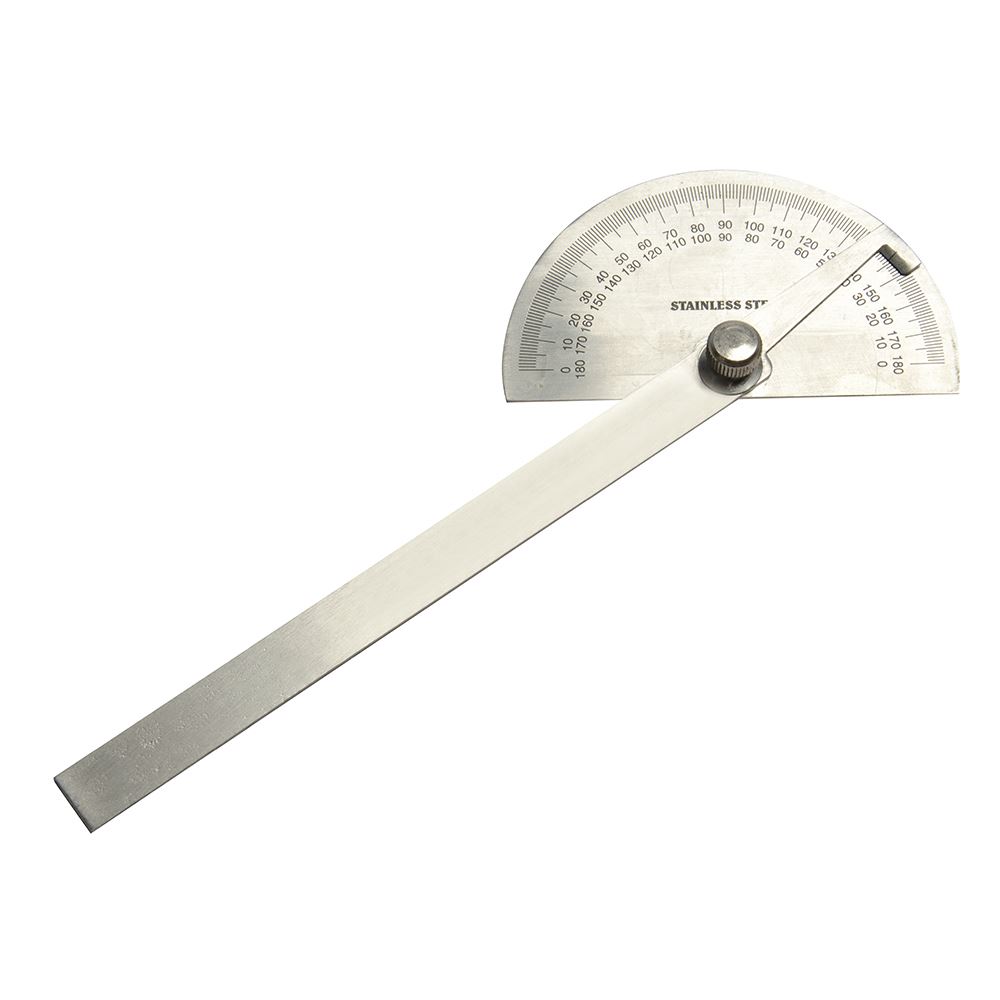 Silverline Protractor with Brass Locking Nut, 150mm