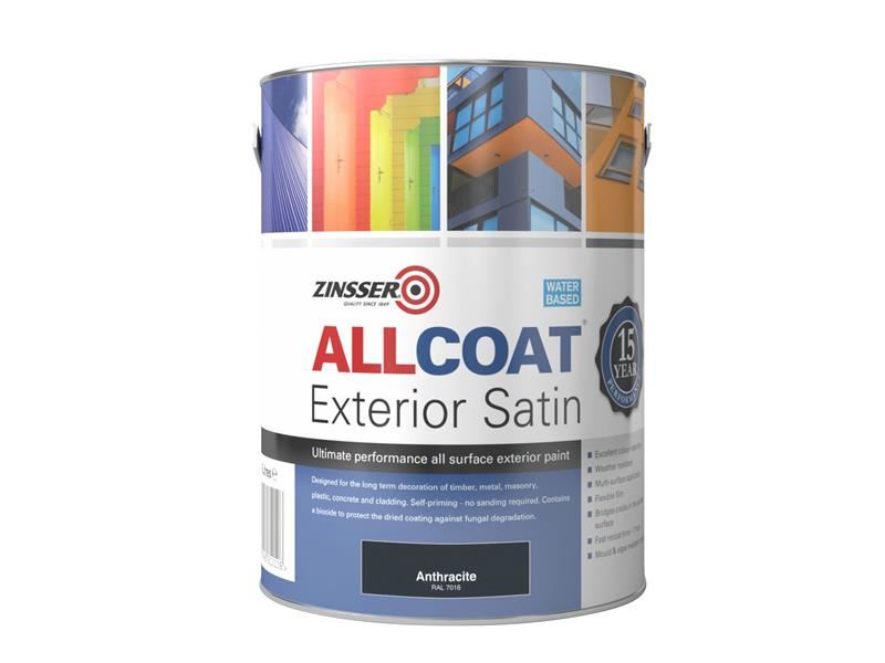 Zinsser AllCoat Exterior Paint - Anthracite, 1 Litre