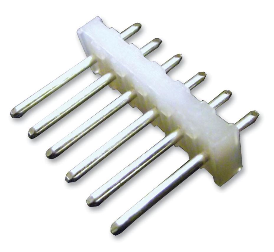 MOLEX 0.156 inch 6-weg penheader, verticaal, tin-gebronsd messing