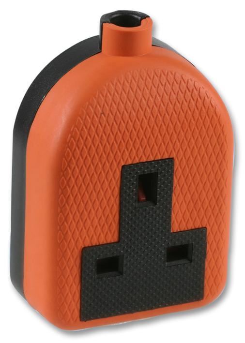 PRO ELEC 1-Gang Rubber Trailing Socket, 13A 250V, Orange