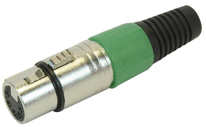 PRO SIGNAL - Prise XLR 5 pôles, Manchon vert anti-tension