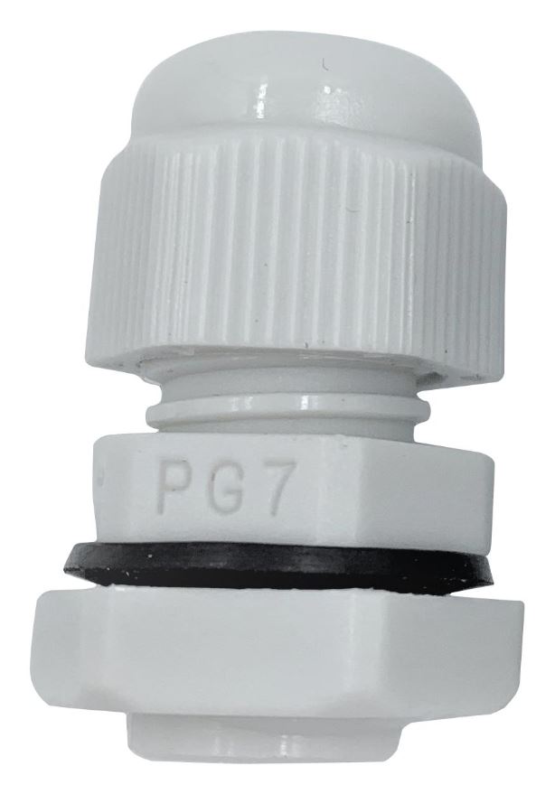 PRO ELEC PG11 Nylon Cable Gland, 5-10mm, White, IP68