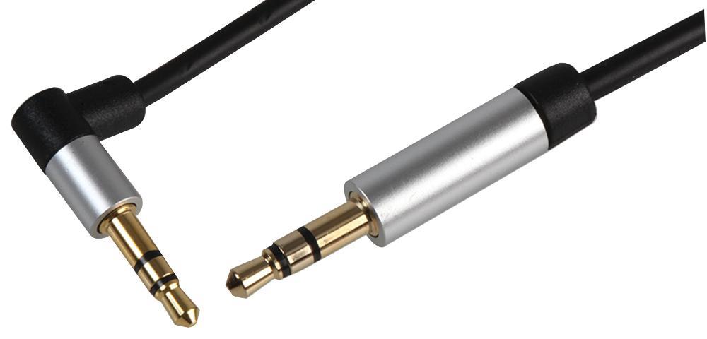PRO SIGNAL 3.5毫米立體聲90度插頭轉接線 鋁殼黑色3米