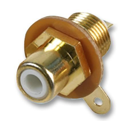 Pro Signal Phono Socket, 2 Contacts, Gold-Plated, White