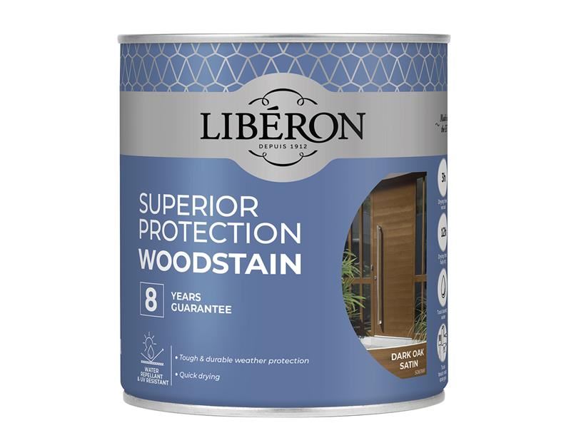 Liberon Superior Protection 8 Year Woodstain, Dark Oak Satin, 750ml