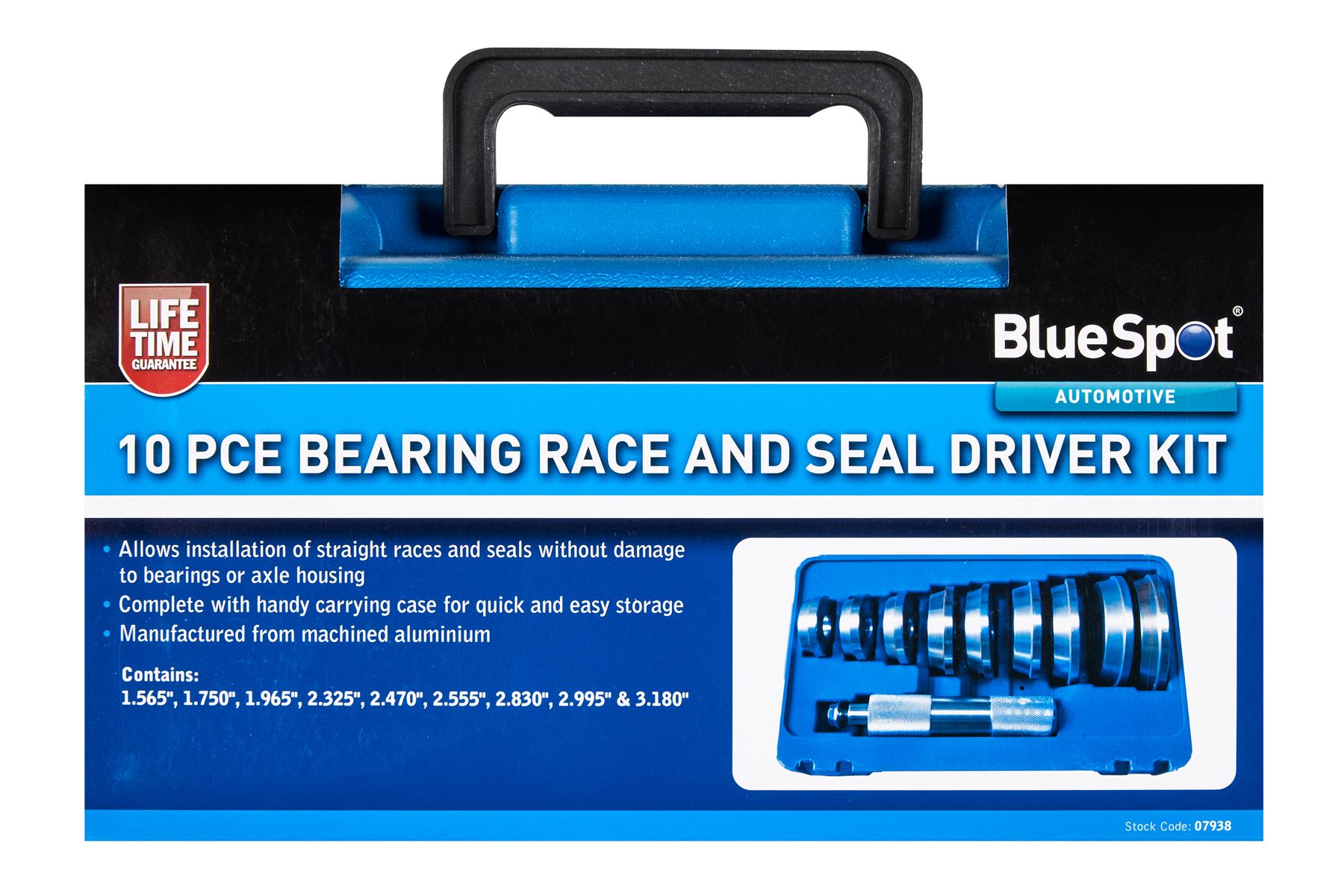 Blue Spot Tools - 10PCE Bearing Race & Seal Driver Kit, Aluminium