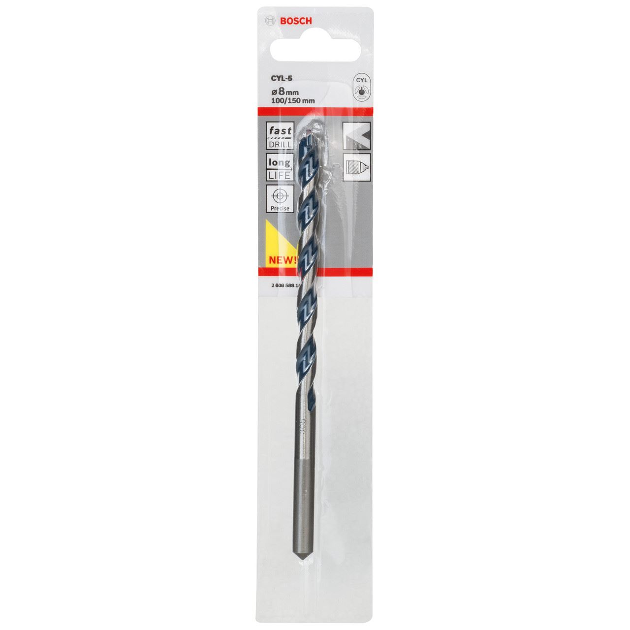 Bosch CYL-5 Τρυπάνι Σκυροδέματος, 8 x 100 x 150mm