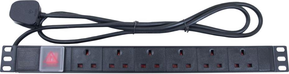 RACKYRAX PDU Orizzontale 6 Vie con Prese UK