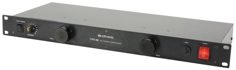 Conditionneur d'alimentation Citronic 8 voies IEC, montage en rack 19 pouces 1U