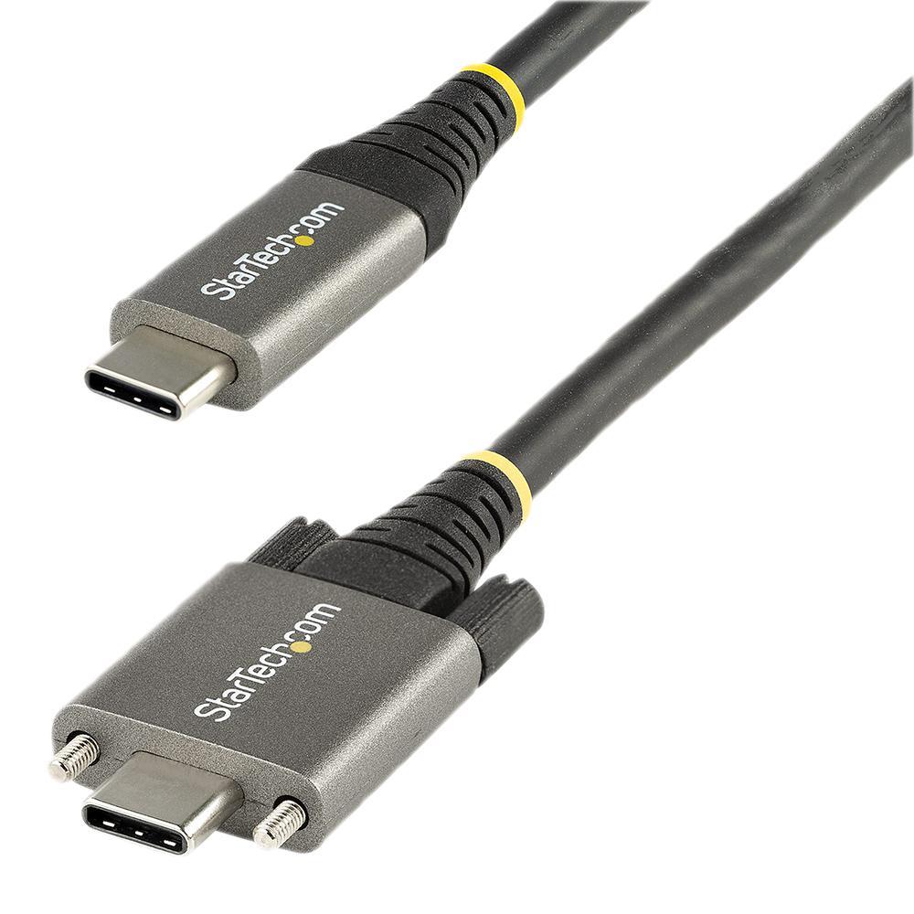 STARTECH USB-C to USB-C Cable 1m, Screw Lock, USB 3.2 Gen 2, Black