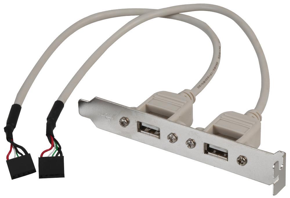 PRO POWER Adaptador USB 2.0 A Fêmea para Cabeçalho de 5 Pinos, 130mm
