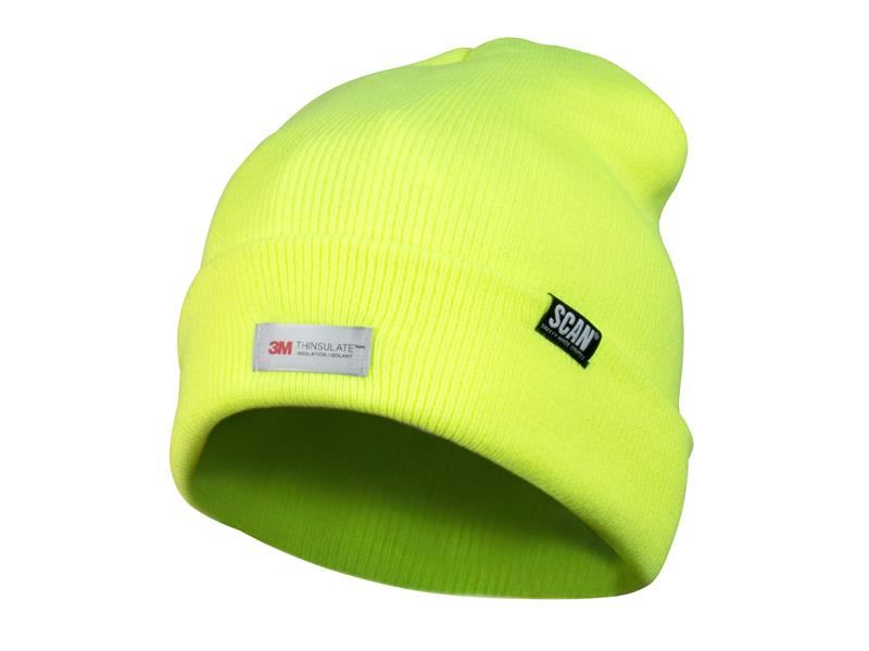Scan Hi-Vis Yellow Knitted Beanie Hat