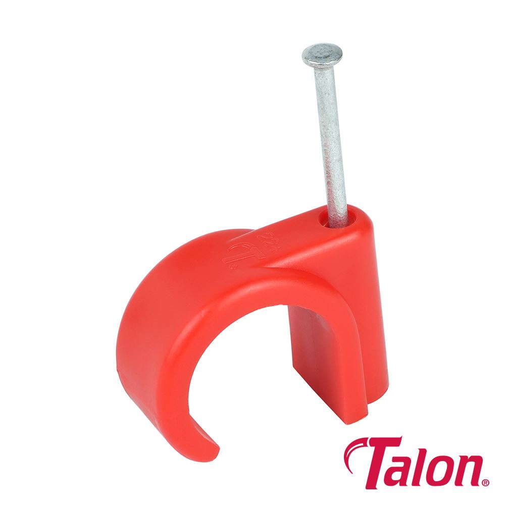 Talon Κλιπ Σωλήνων με Καρφίτσα, Κόκκινο, 22mm, 20 Τεμάχια