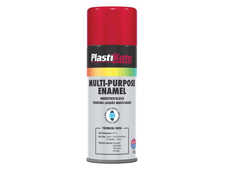PlastiKote Smalto Spray Multiuso, Rosso Lucido, 400ml