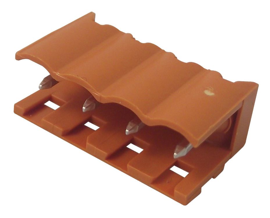 WEIDMULLER Connecteur mâle droit 4 voies 5,08mm, Orange, PBT