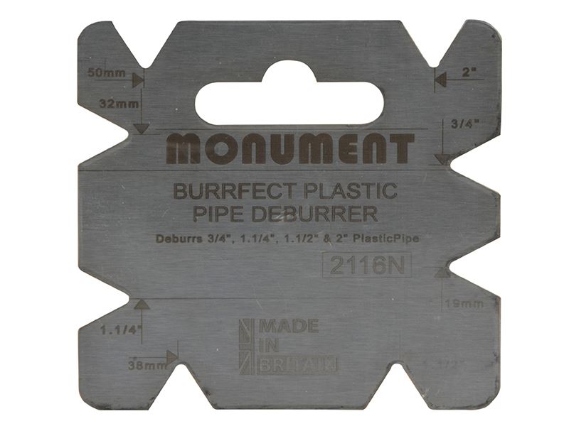 Monument 2116N Burrfect® Sgrossatore Quadrato per Tubi in Plastica