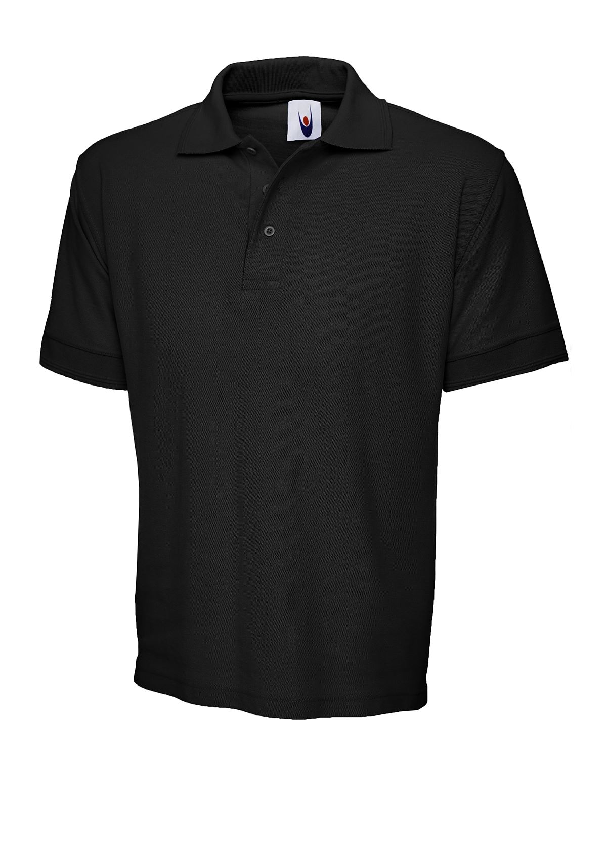 Uneek Unisex Premium Polo Shirt - 50/50 Polycotton - Black (Size M)