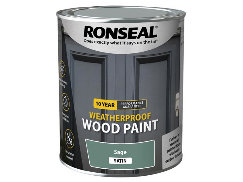 Ronseal 10 Jaar Weerbestendige Houtverf, Sage Satin, 750ml