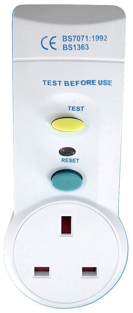 PRO ELEC Plug-In RCD Adaptor, 13A, 30mA Trip