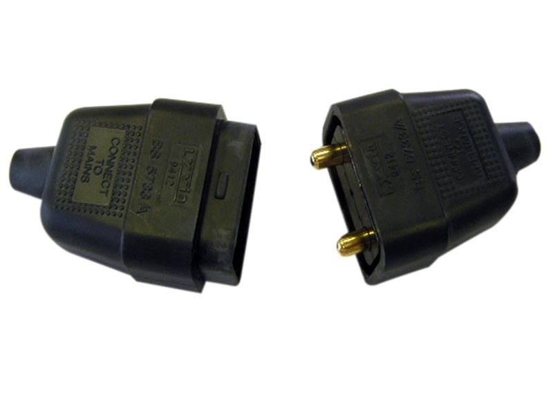 Dencon - 2-Poliger Gummistecker 10A Schwarz