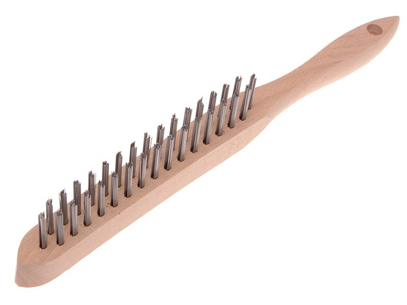 Faithfull Heavy-Duty Scratch Brush - 2 Row, 28 Gauge Wire