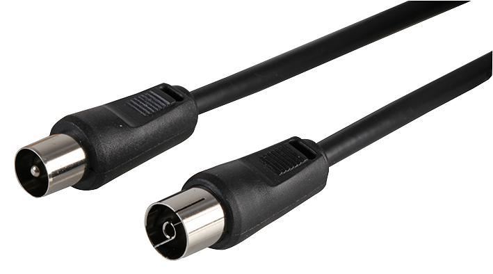 PRO SIGNAL Συσκευασία Coax Συνδέσμου Κεραίας, 1m, Plug σε Socket, Μαύρο