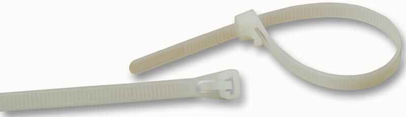 PRO POWER Wiederverwendbare Kabelbinder 200mm x 8mm, Natur, 100er Pack